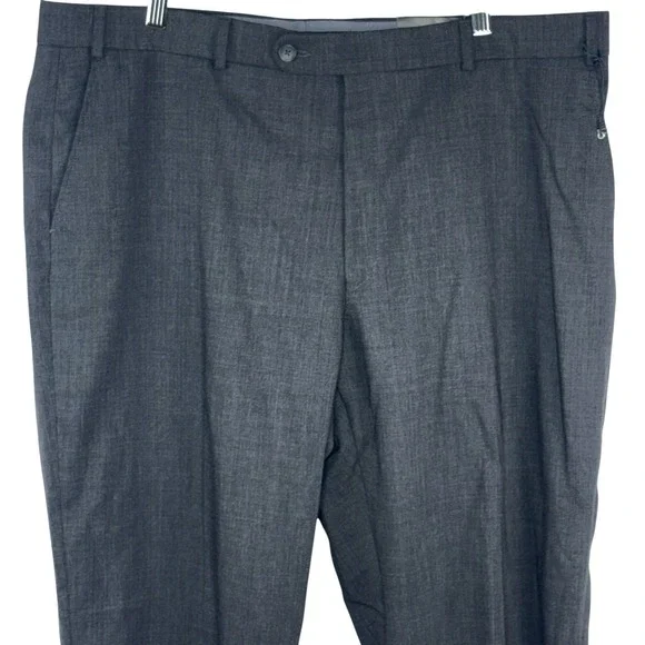 BALLIN Dress Pants Men's 40X 28 Super 120's Wool Travel Twill Comfort Flat Front